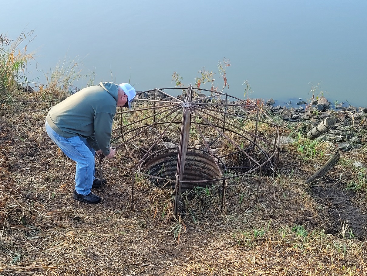 inspecting a dam