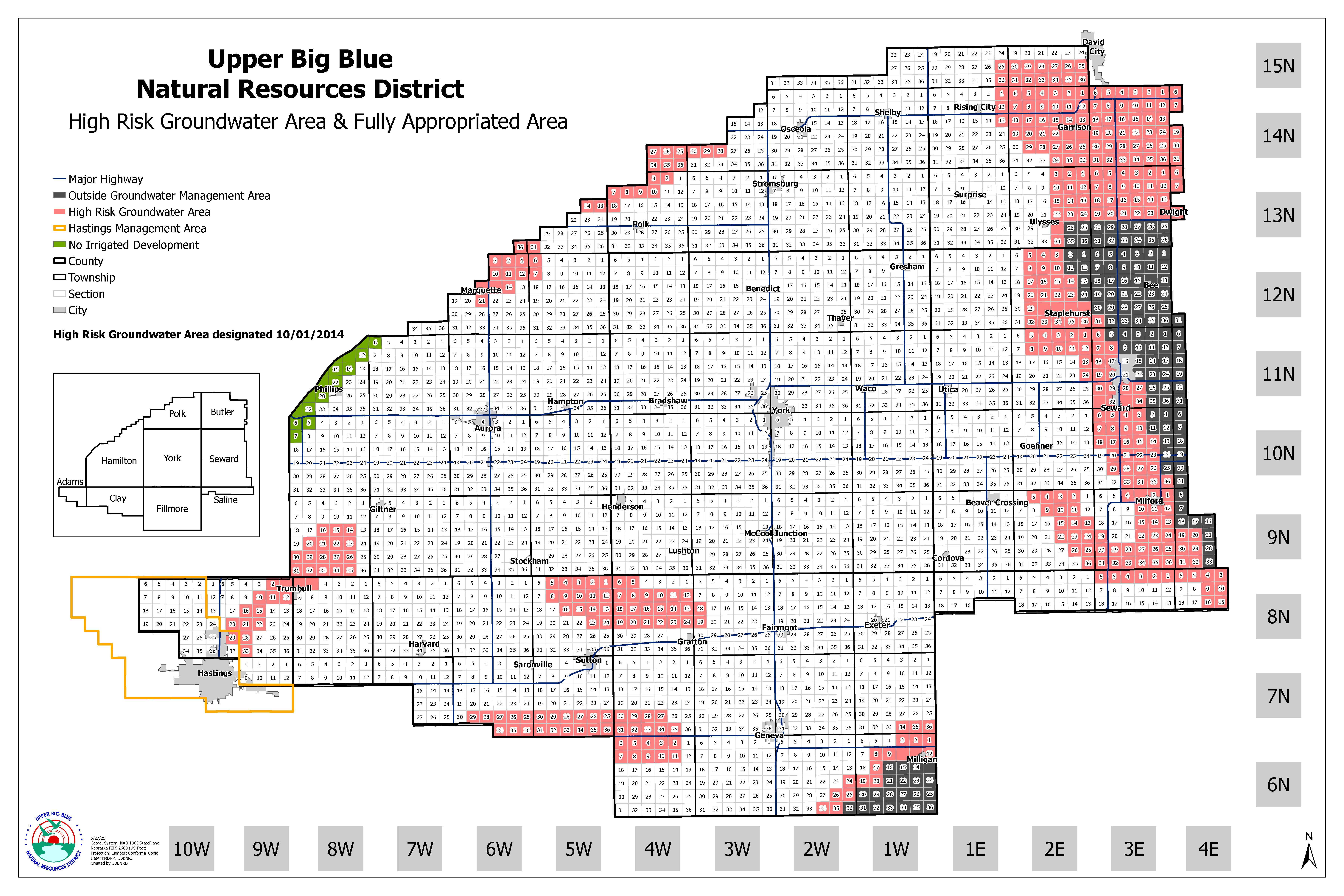 high risk groundwater area